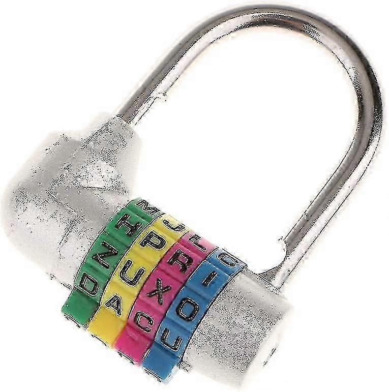 2pcs 4 Letter Dial Combination Padlock 4 Letter Code Pas  Lock - Silver