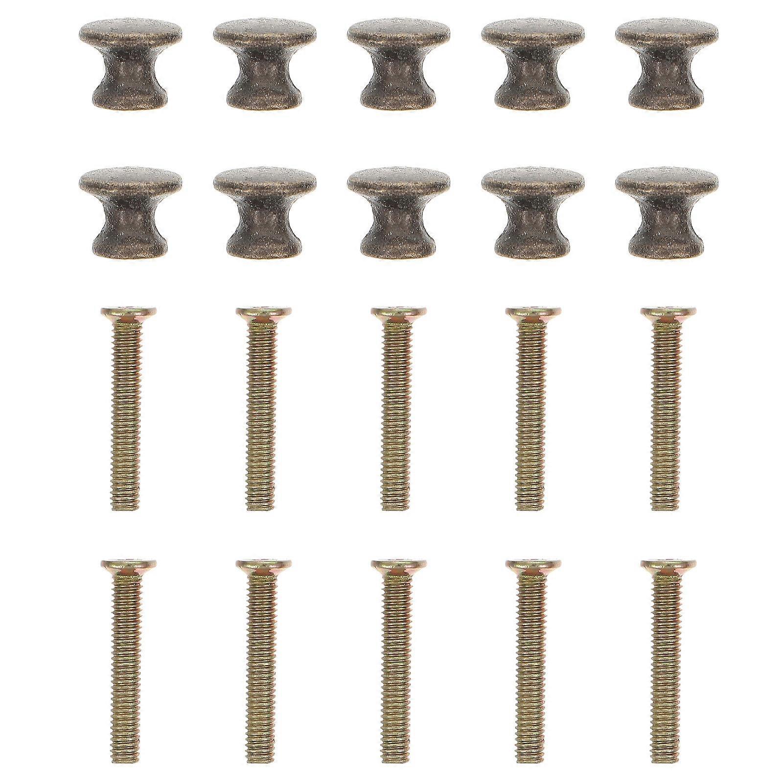 20 Sets Boxes Knobs Pulls Mini Mushroom Head Handle Cabinet Jewelry Box Parts