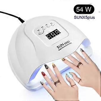 54W UV/LED Nail Lamp with 10s/30s/60s/99s Timer White [MI]