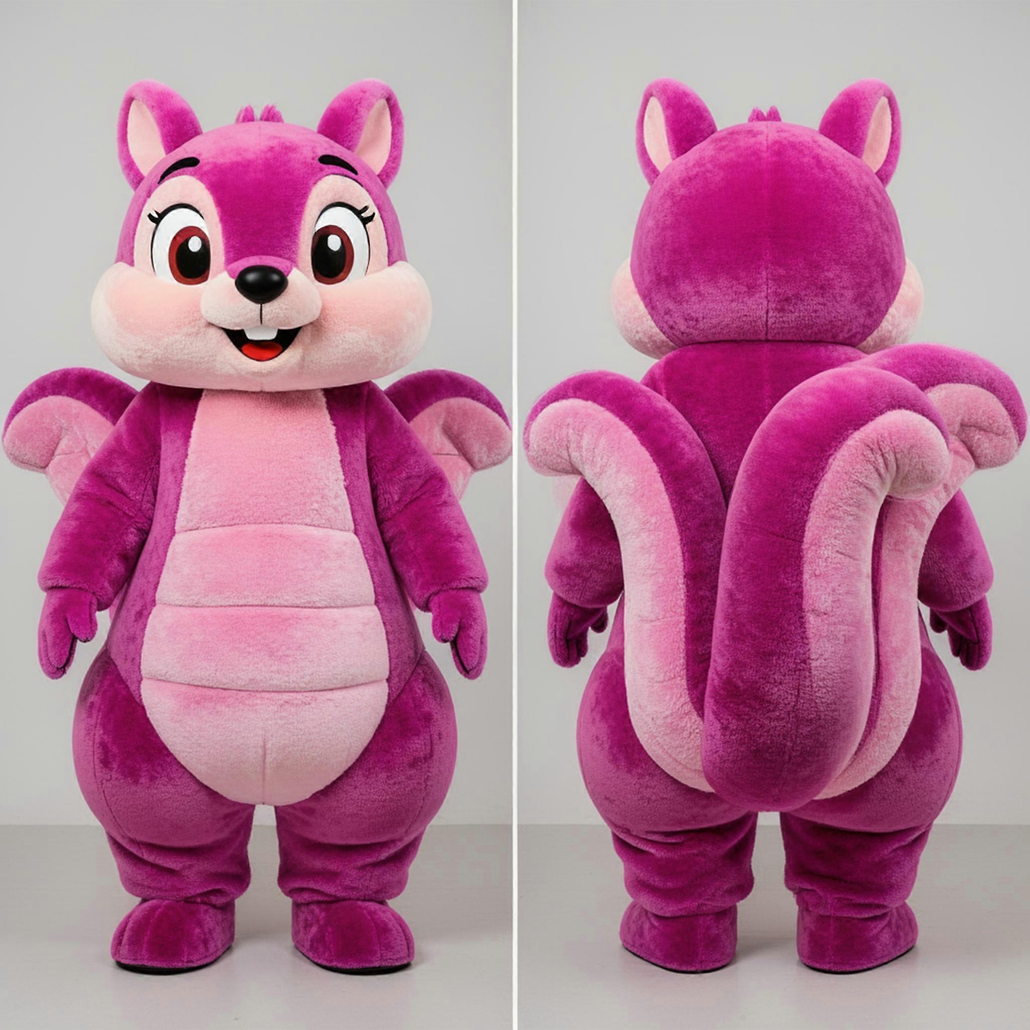 MASTICOT Magenta Velvety Flying Squirrel Mascot
