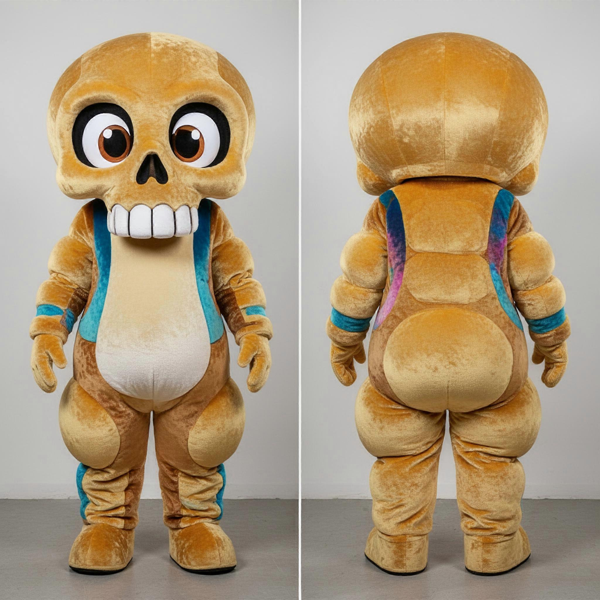MASTICOT Golden Cartoon Skull Mascot