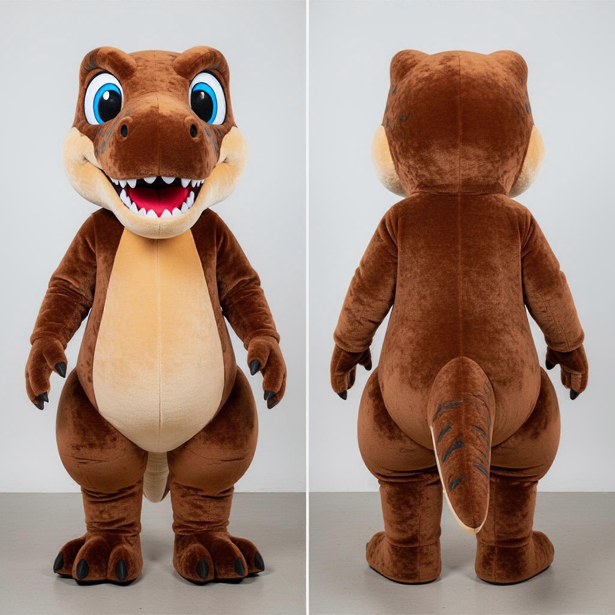 MASTICOT Brown Velvety Deinonychus Mascot