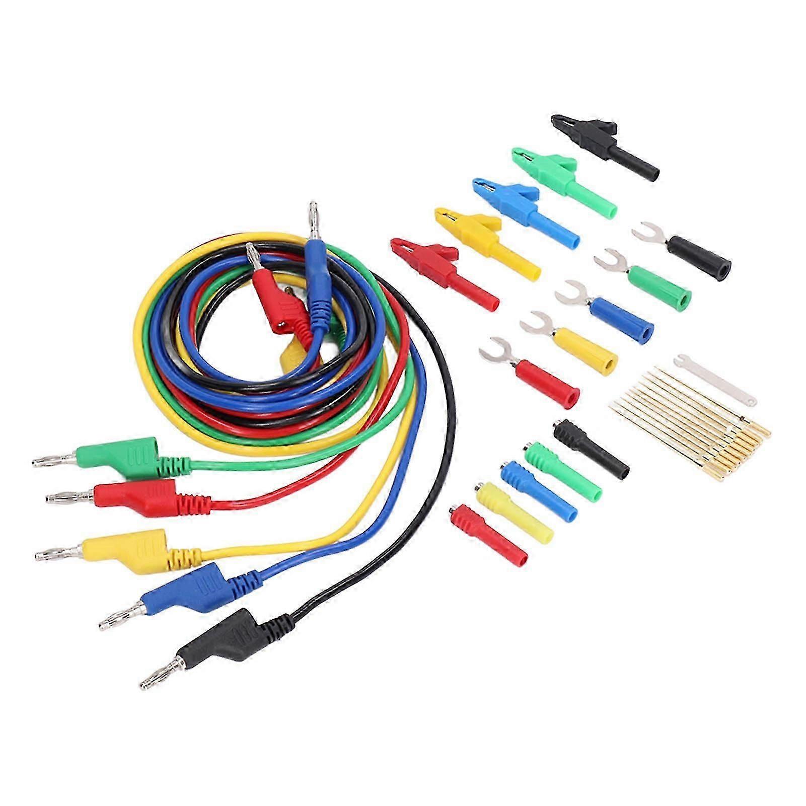 Test Lead Kit Pvc Brass Testing Cable Set Electrical Conductivity Compatible With Digital Multimeter For Electrical Testing