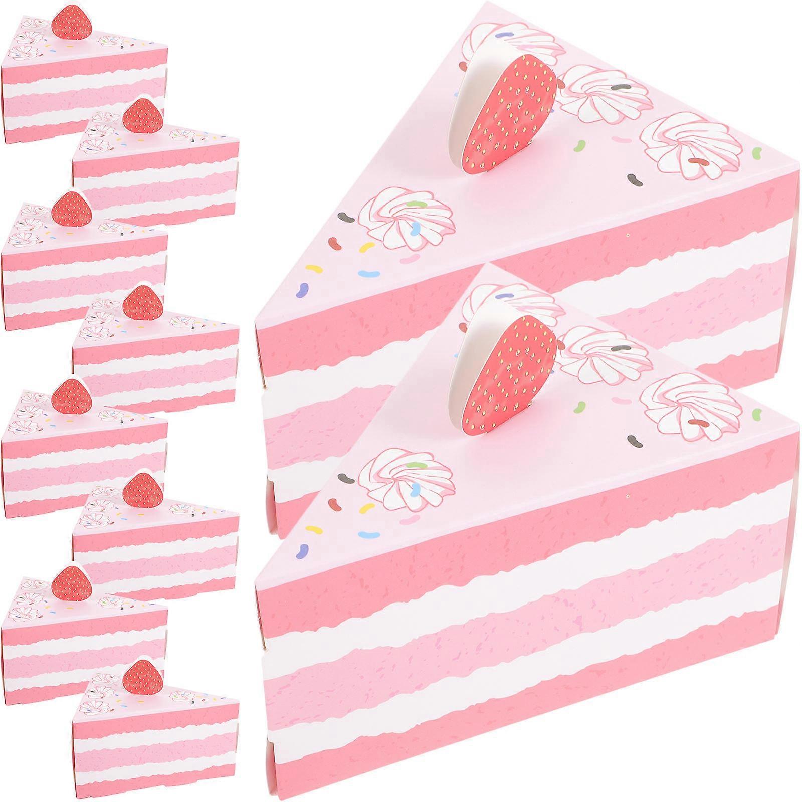 Paper Creative Gift Boxes Triangle Cake Shape for Storage Use 10Pcs Assorted