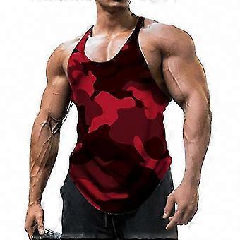 Sport- en bodybuilding racerback tanktop voor heren, 2025 effen muscle stringer fitnessvest, VS