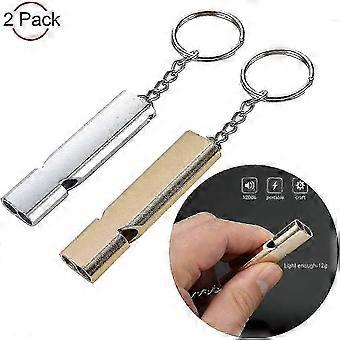 Survival Whistle, Child Double Metal For Camping Lifeguard Hiking 2 Pack Referee