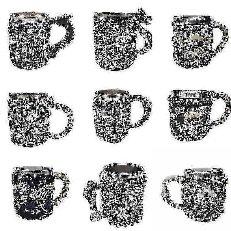 Skull-Themed Stainless Goblet Mug