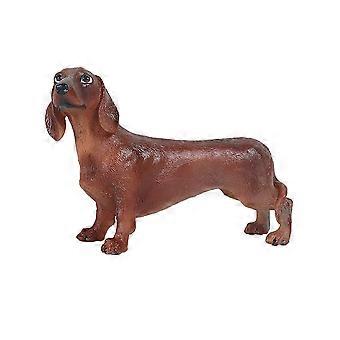 Statuetta realistica di bassotto in plastica, giocattolo per bambini, regalo di compleanno, decorazione per torta, modello educativo