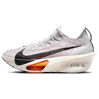 Scarpe da corsa Nike Air Zoom Alphafly Next% 3 traspiranti a taglio basso con piastra in carbonio, colore bianco, arancione e nero, modello da donna, FD8357-100
