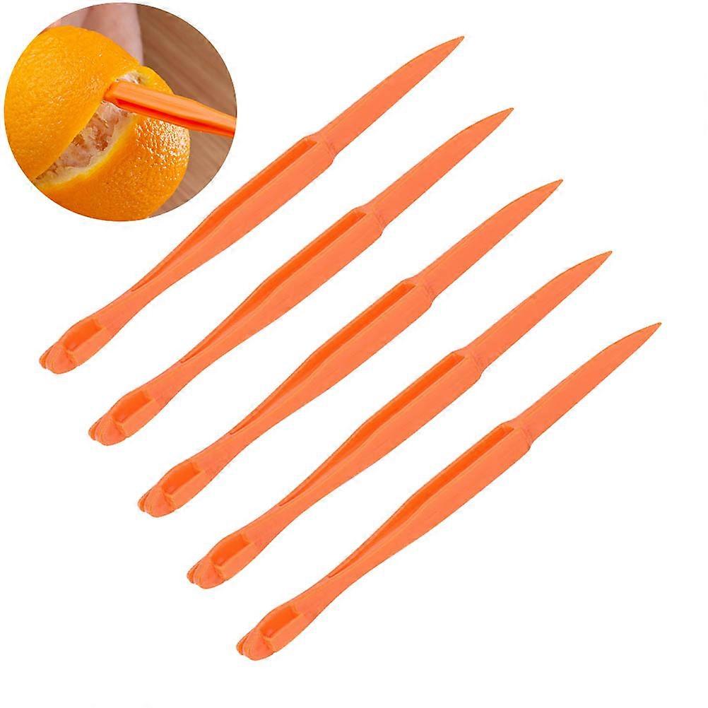Orange Plastic Fruit Peeling Tool 5Pcs Kitchen Gadgets