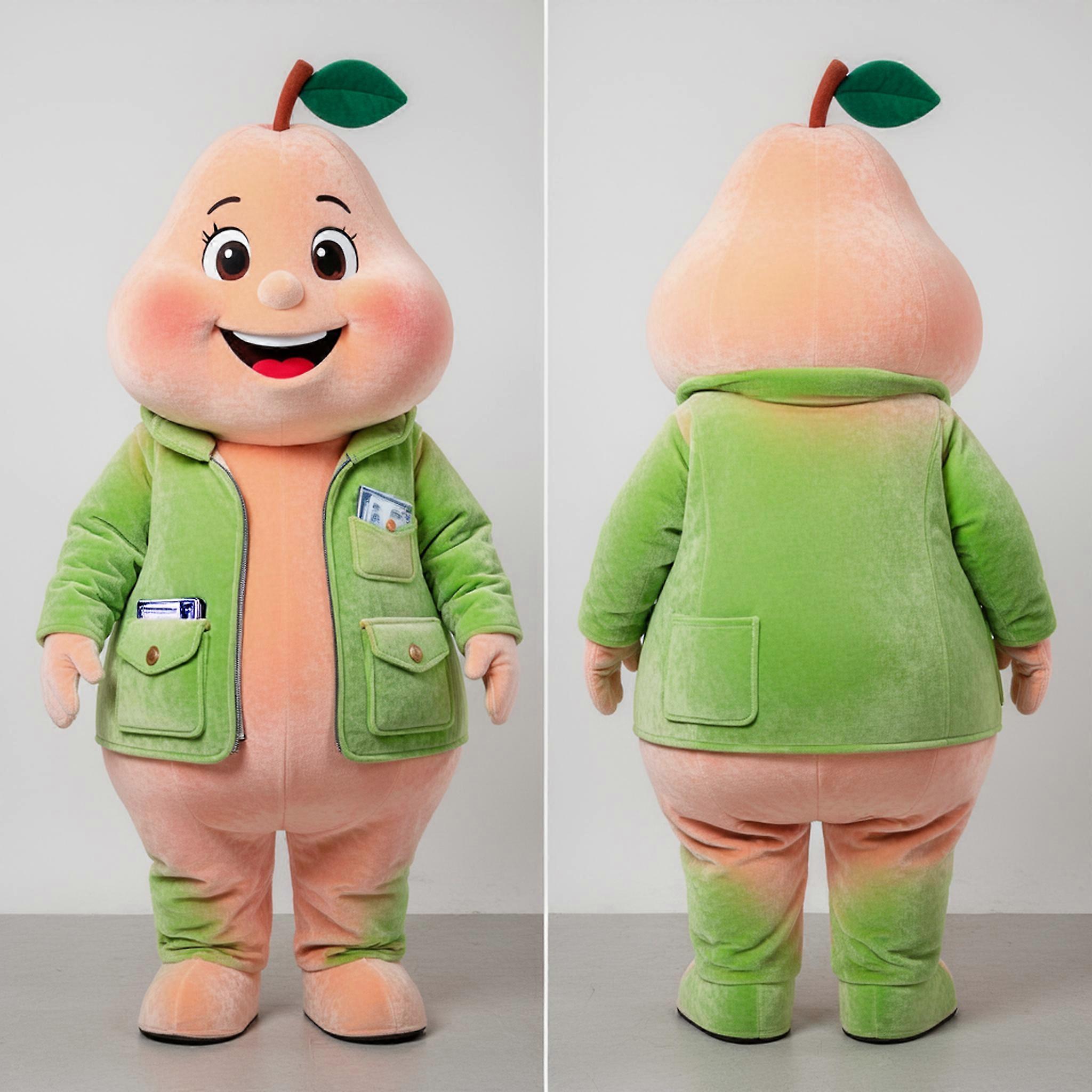 MASTICOT Vibrant Green Plush Pear Mascot