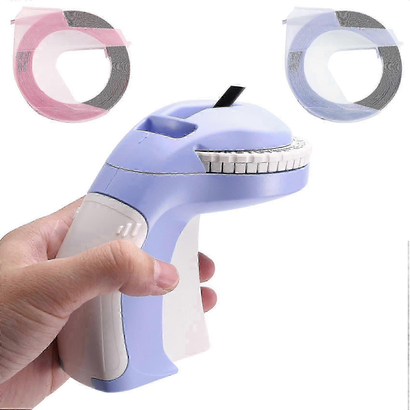 Portable 3D label printer with embossing function. DIY instructions compatible with manual label printing. Model 12965. Purple
