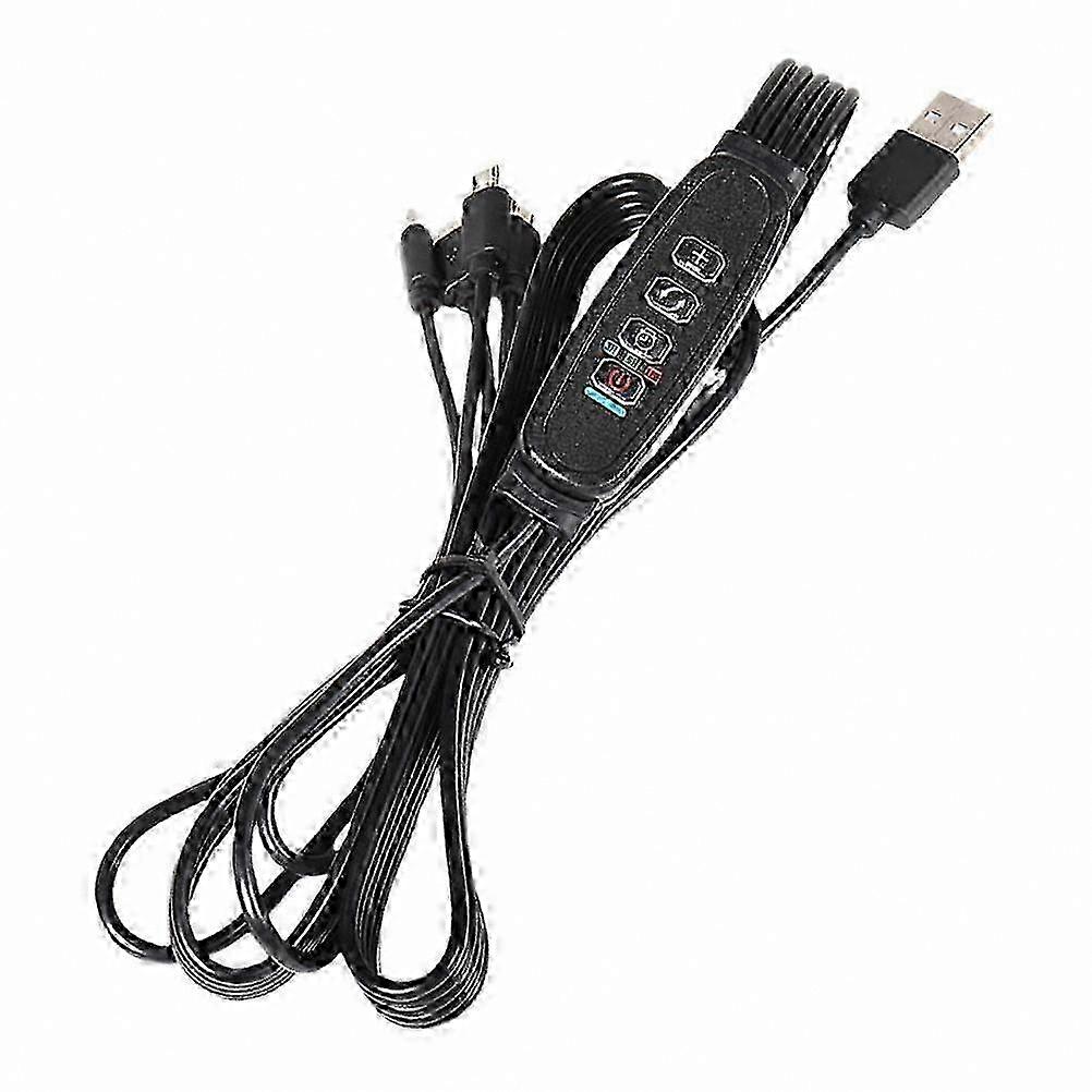 Indoor Plant Grow Light with USB Interface, Adjustable Brightness, Timer, Black, PVC