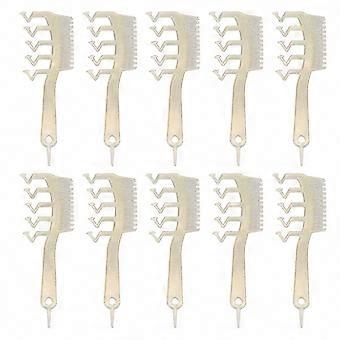 Portable Double-Sided Z Shaped Hair Comb, 10pcs Wide Tooth Glitter Gold Distribution Seam Styling Combs