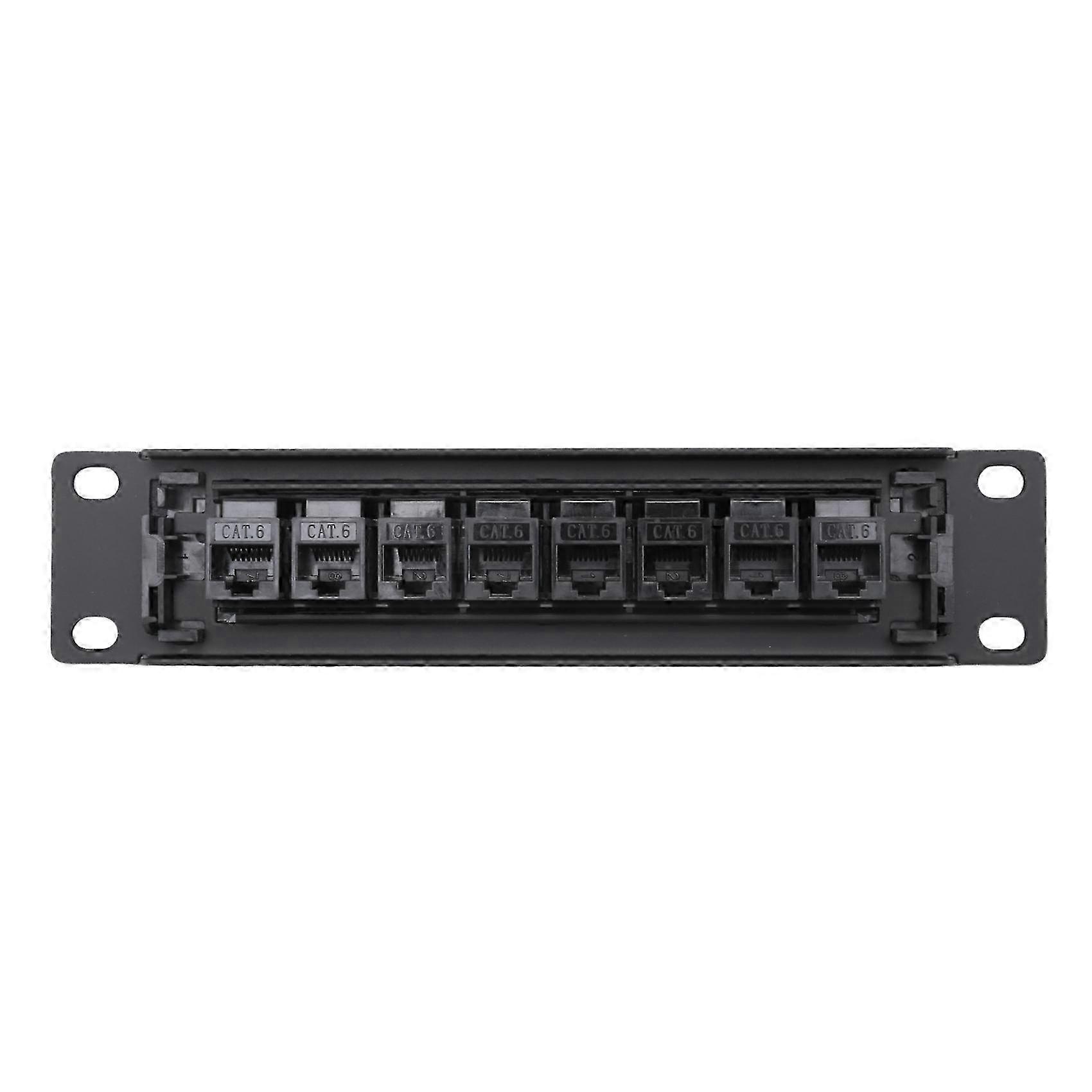 8 Port Straight-Through CAT6 Patch Panel RJ45 Network Cable Adapter Jack Ethernet Distribution Frame