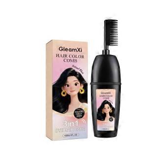 150ml/box GleamXi Plant Extract Hairbrush (Black) - Plant-based ingredients for natural color development, convenient and even color application.