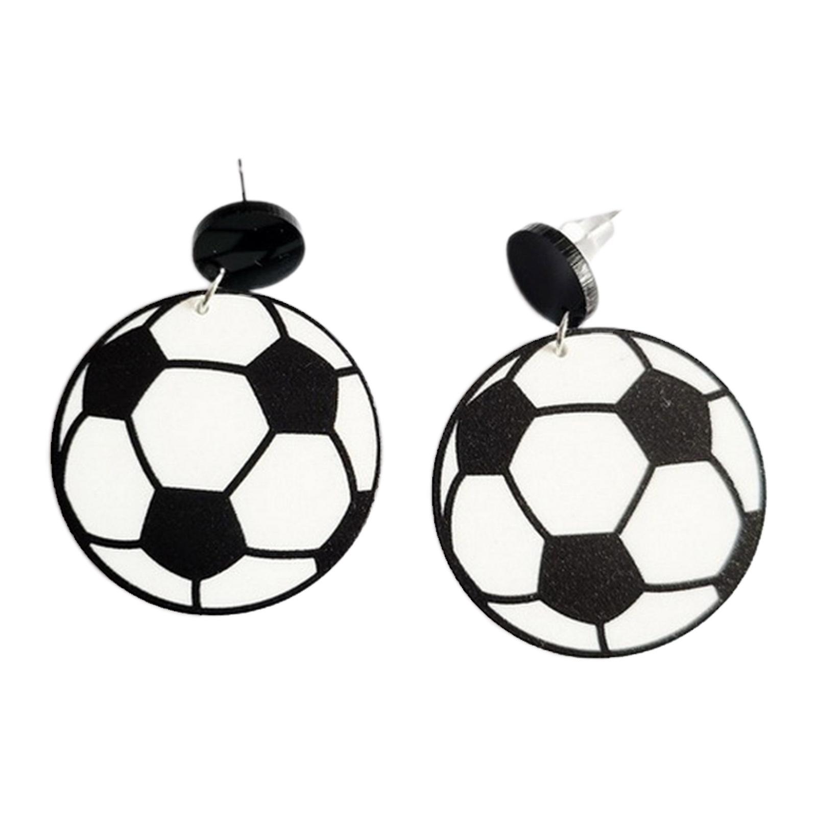 Handmade Lightweight Boho Football Dangle Drop Boucles d’oreilles Unique Ball Earring