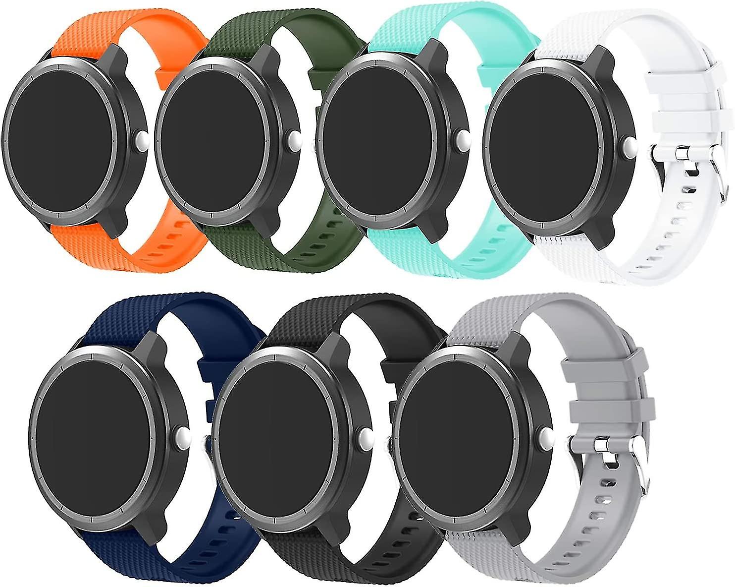 Vivoactive 3 Watch Band, 20mm Silicone Bands For Garmin Vivoactive 3/forerunner 645 Music-7pack