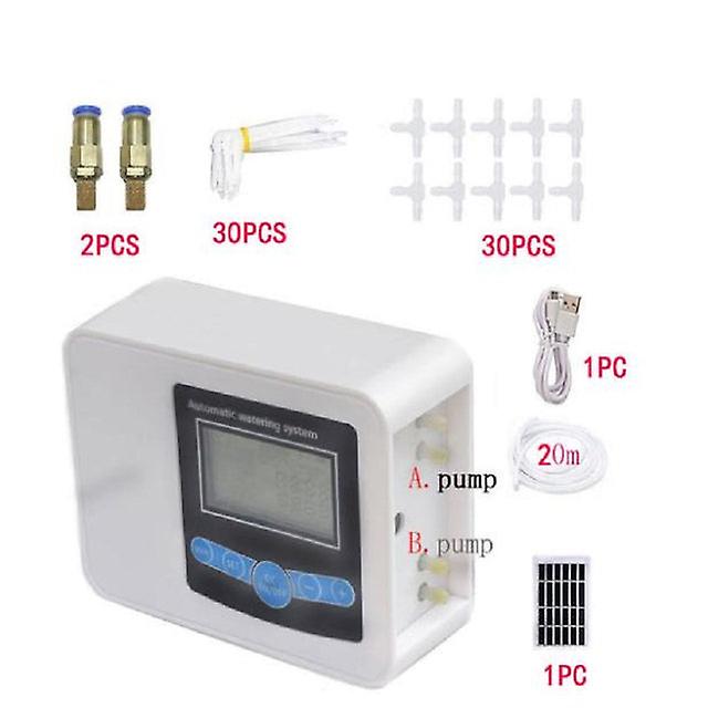 10/15/20Cm Garden Dual-pump Solar Energy Drip Irrigation Set Watering System Automatic Use Watering Device For Flowers Potted