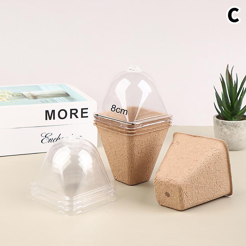 5pcs/set Seed Peat Pots With Humidity Dome Biodegradable Seed Starter Pots
