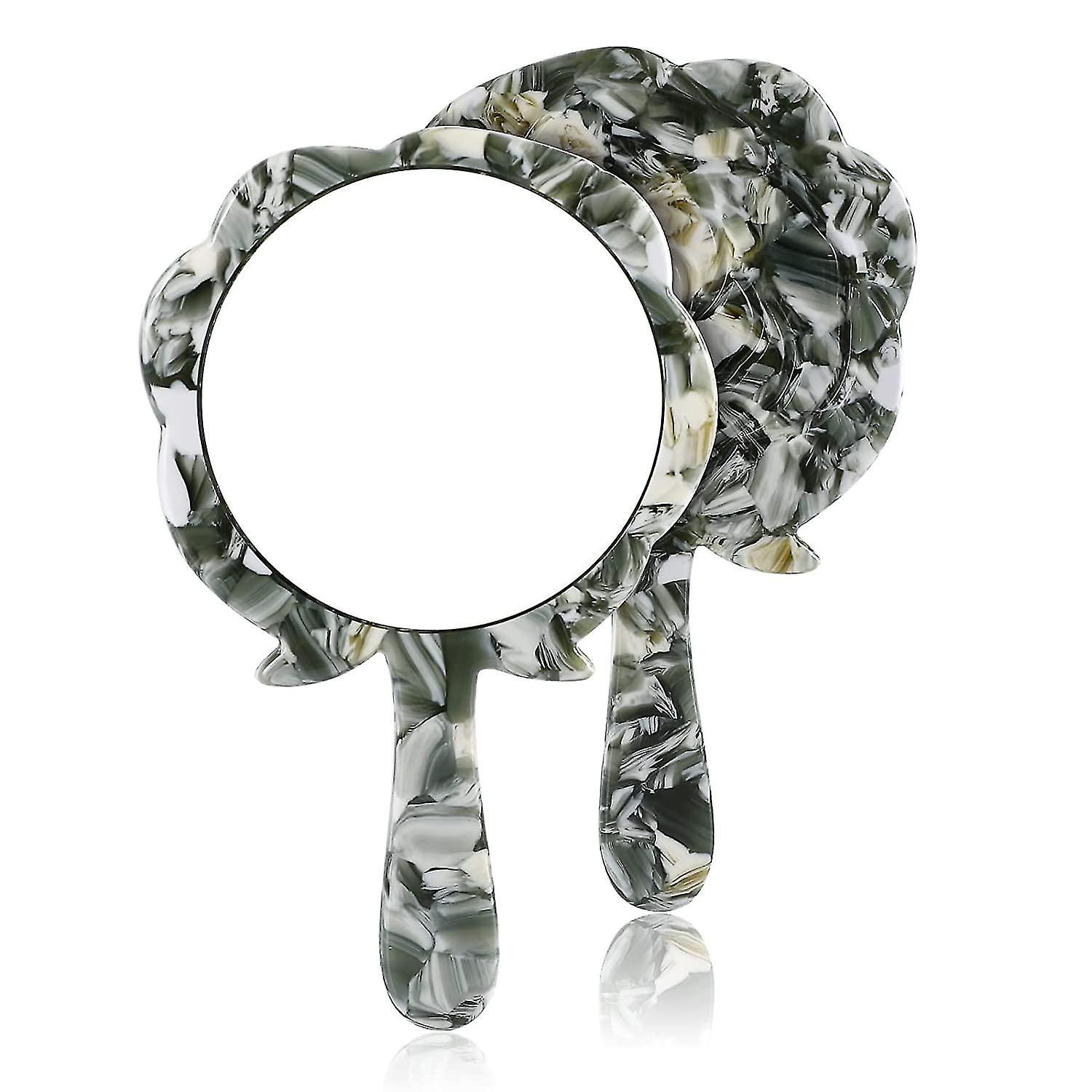 1pcs Round Rose Flower Mini Handheld Mirror