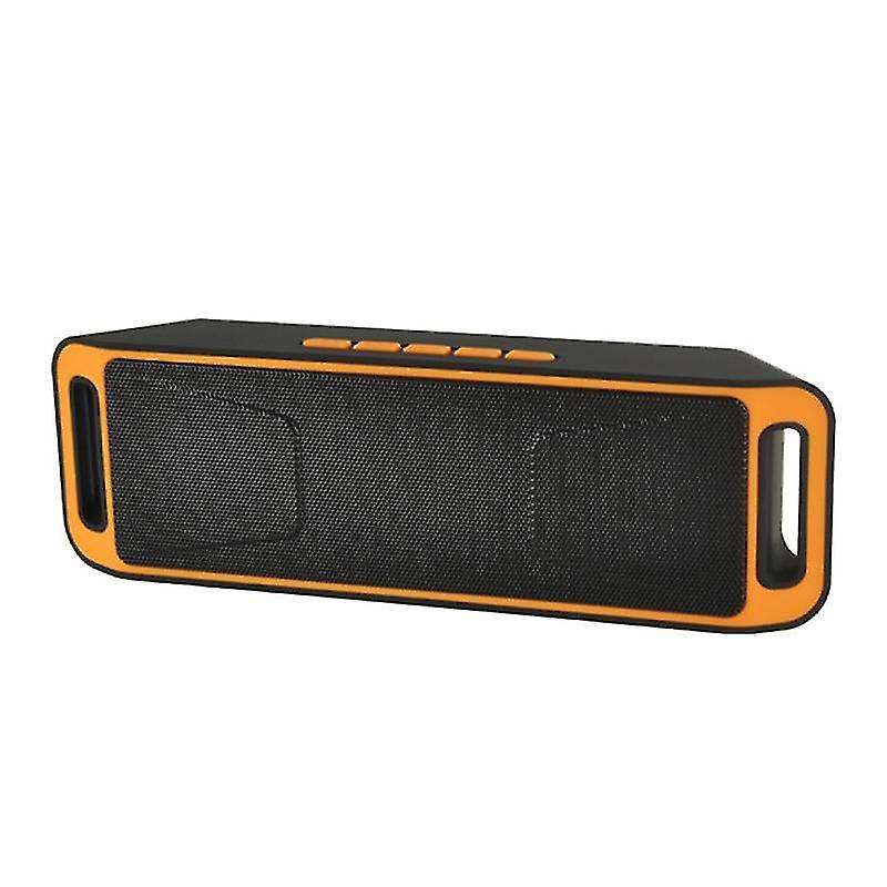 Sc208 Multifunctional Card Music Playback Bluetooth Speaker, Support Handfree Call & Tf Card & U-disk & Aux Audio & Fm Function(orange)