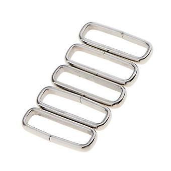 6x5 Piece Silver Stainless Steel Rings Nylon Watch Band Strap Belt Buckle 22mm