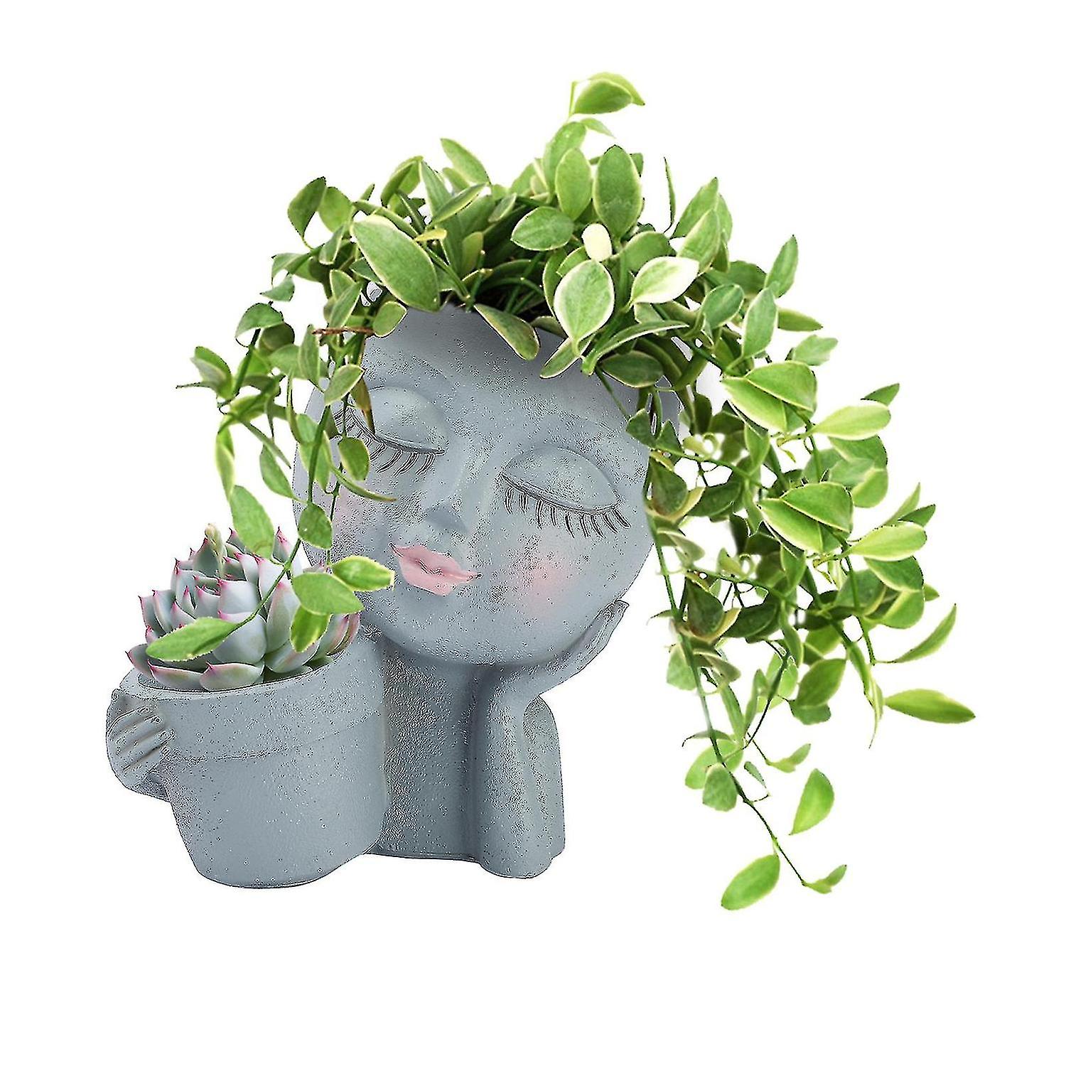 2023 New Upgrade 2023 New Upgrade Face Planter Pots Head Planter Cactus Succulent Planter Unique Clo