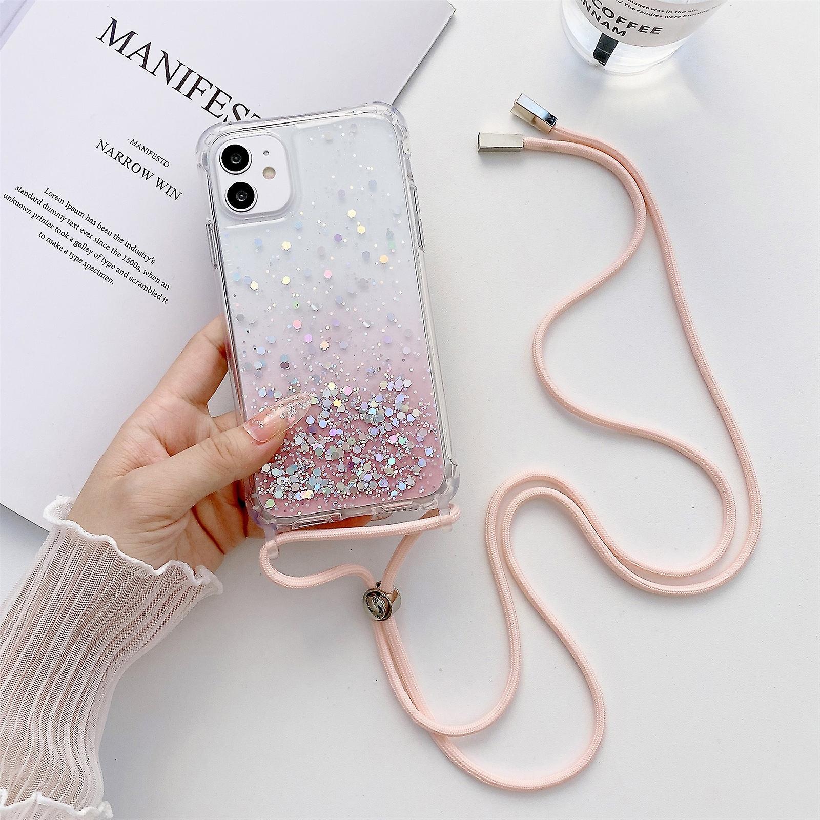 Glitter Powder Epoxy TPU Acrylic Case For iPhone 13 mini