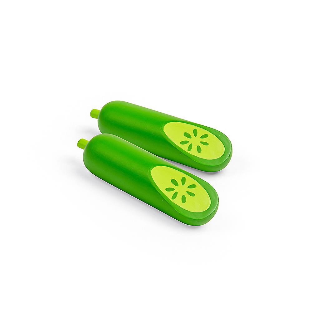 Bigjigs Toys Wooden Play Food Cucumber (Pack of 2) Pretend Roleplay Kitchen