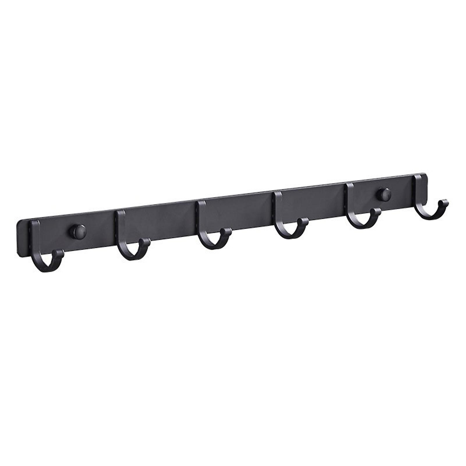 Punch-free Space Aluminum Hook Rack Black Wall-mounted Coat Hook