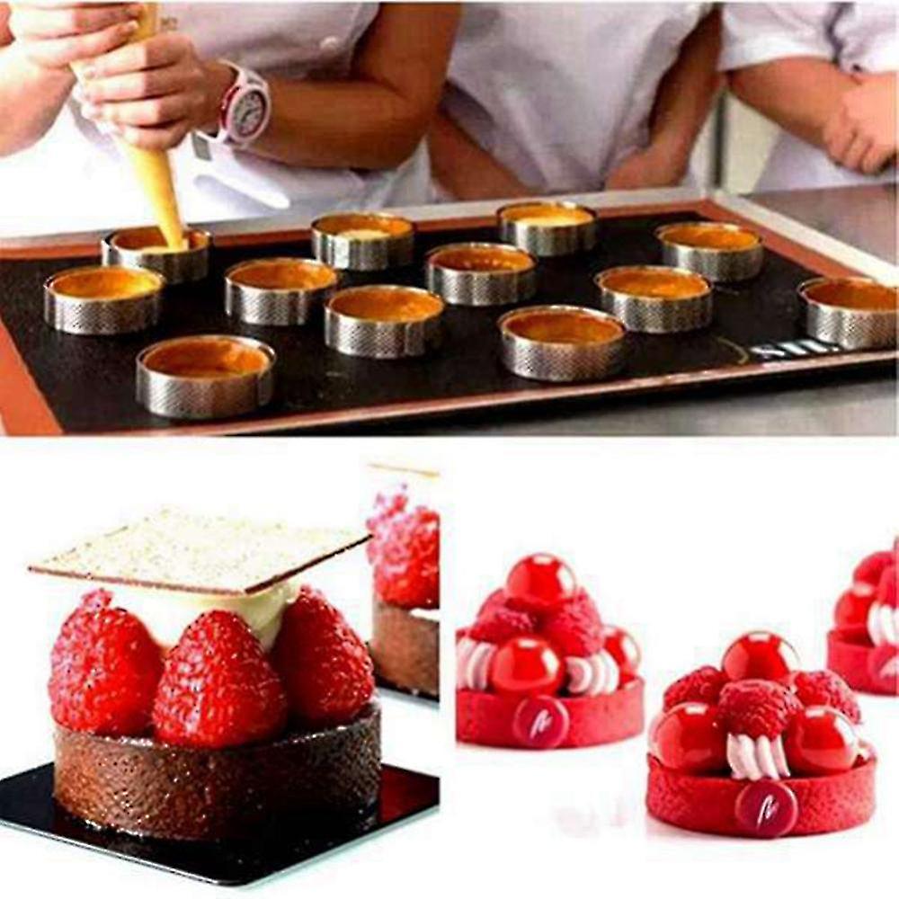 20pcs Circular Tart Rings With Holes Fruit Pie Quiches Cake Mousse ...