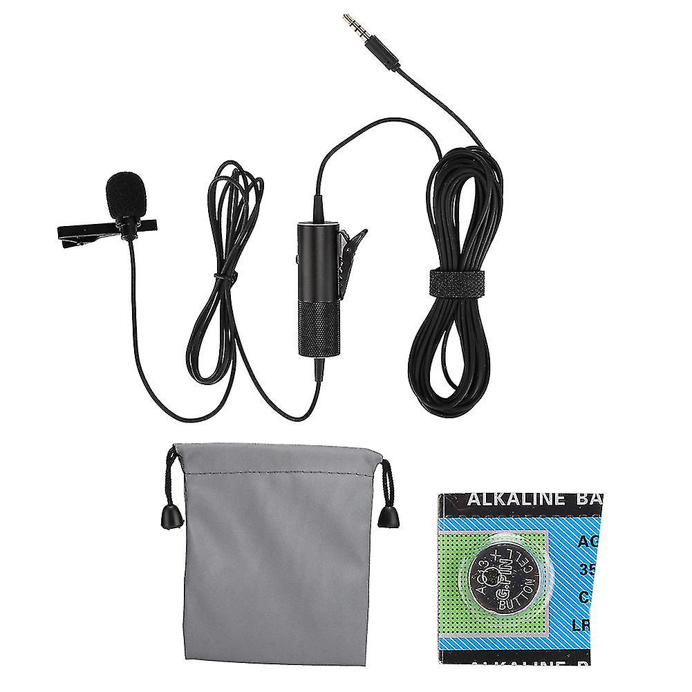 Universal Wired Collar Clip Condenser Microphone Mini Studio Audio Mic For Phone Camera Laptop