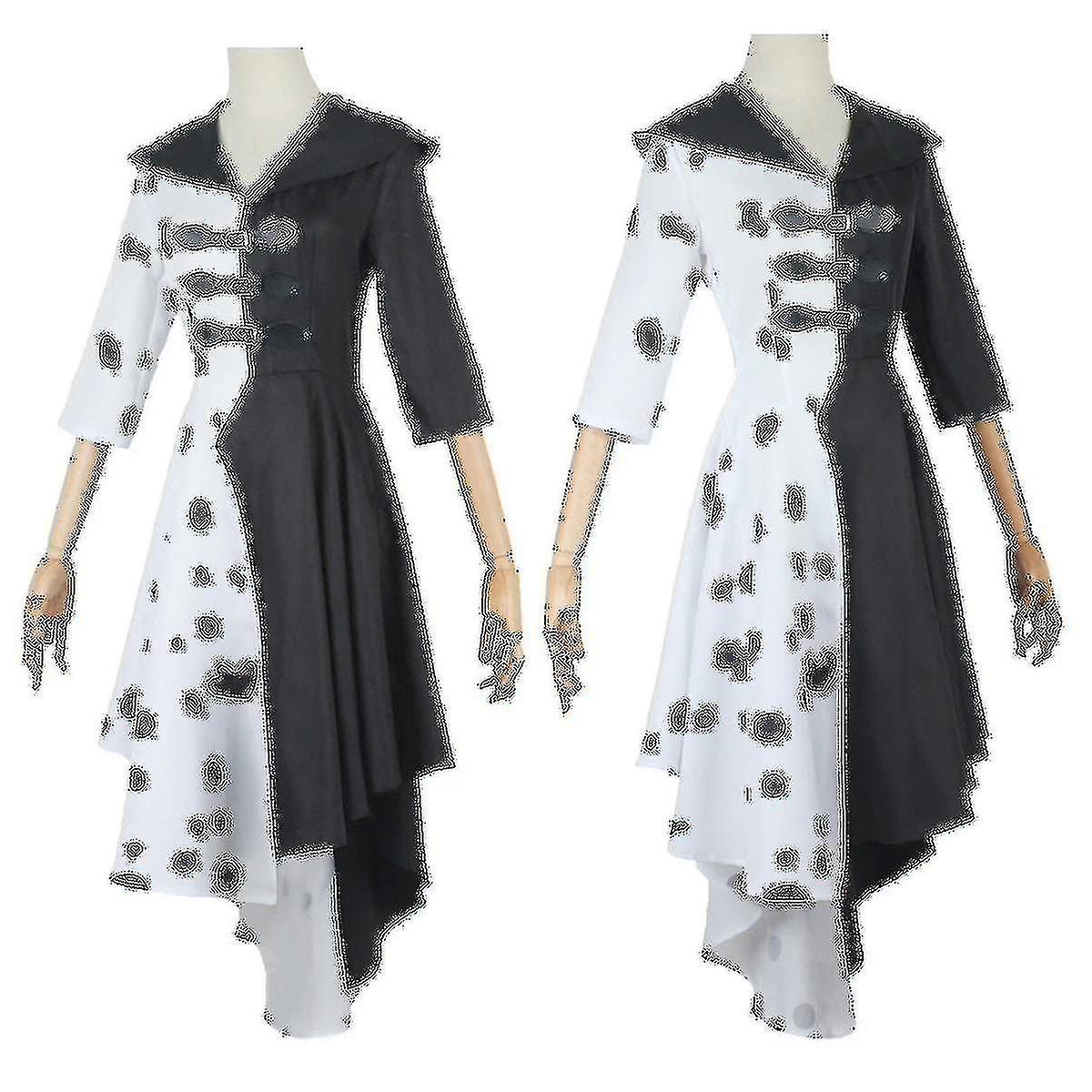 DALMATIAN PRINT PAK FANCY JURK KOSTUUM MET ZWARTE STUK - PERFECT ALS HALLOWEEN KOSTUME - MAAT: XLARGE