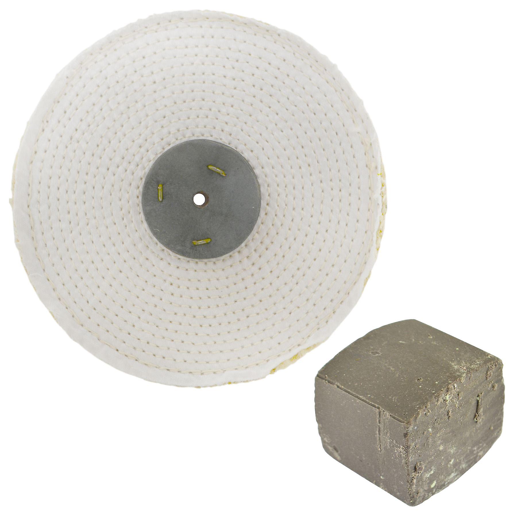 Coarse Sisal Fast Cut Buffing Polishing Mop 8" x 0.5" 1 Row With Compound 250g