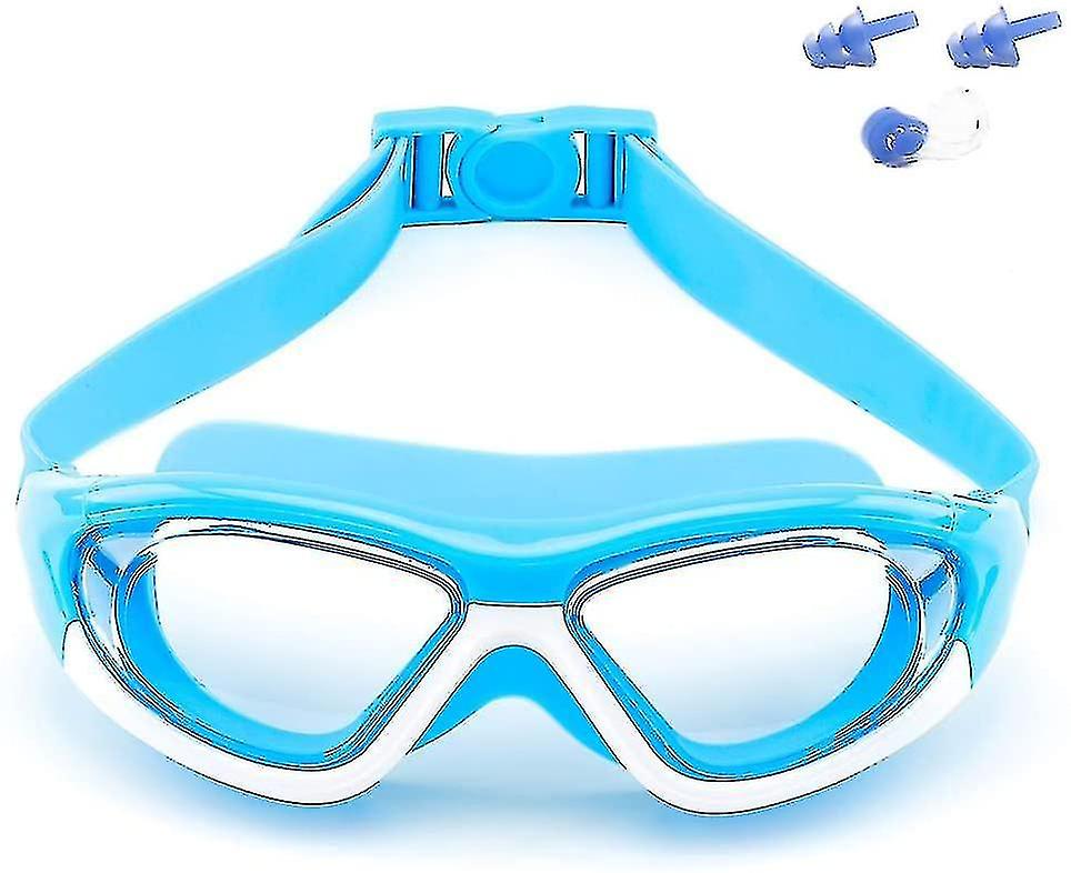 Big Frame Wide-vision Swim Goggles For Children Girls Boys(age 6-15 Years Old) Premium Polarized Kid