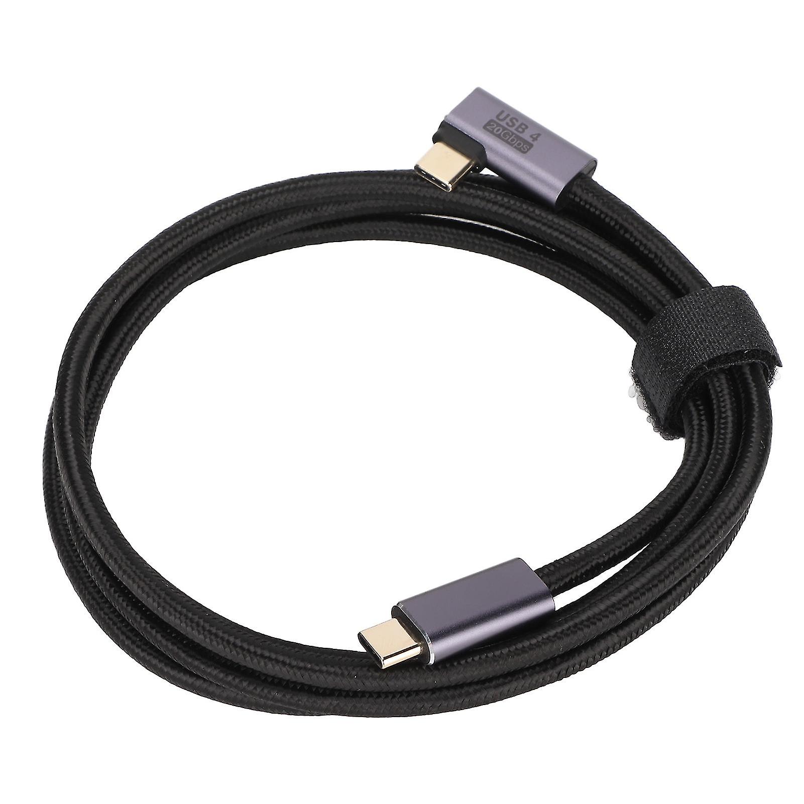 Type C to Type C Elbow Data Cable 100W Fast Charging Wear Resistant Gold Plating Plug and Play USB Cable for Laptops 150cm/59.1in