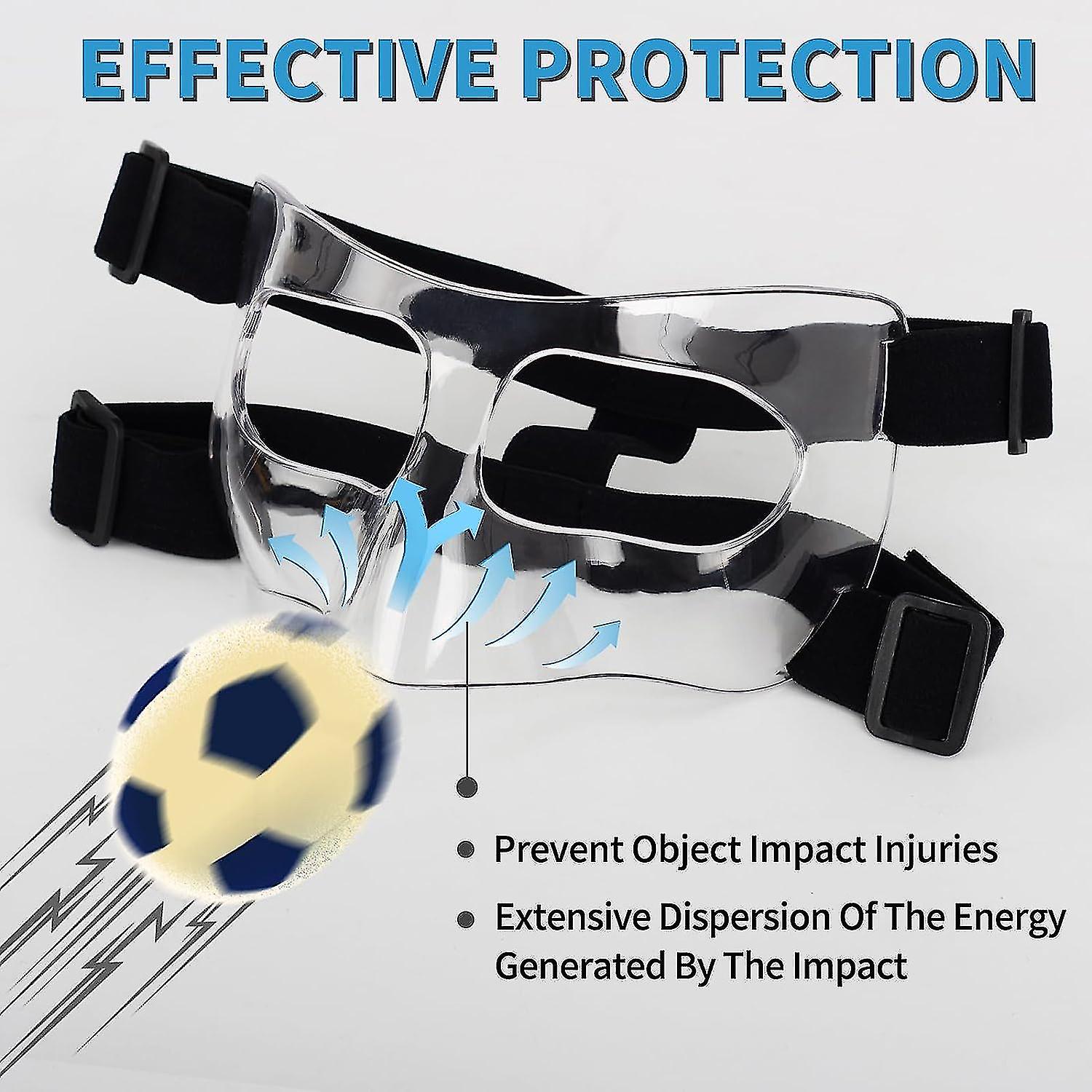 Protection Faciale Ajustable Pour Sports - Masque Demi-visage, Léger, Pour Softball, Football, Danse, Protection Nez Et Yeux