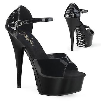 Chaussures Femme Pleaser Delight-660fhg Blk-slv Glitter/noir