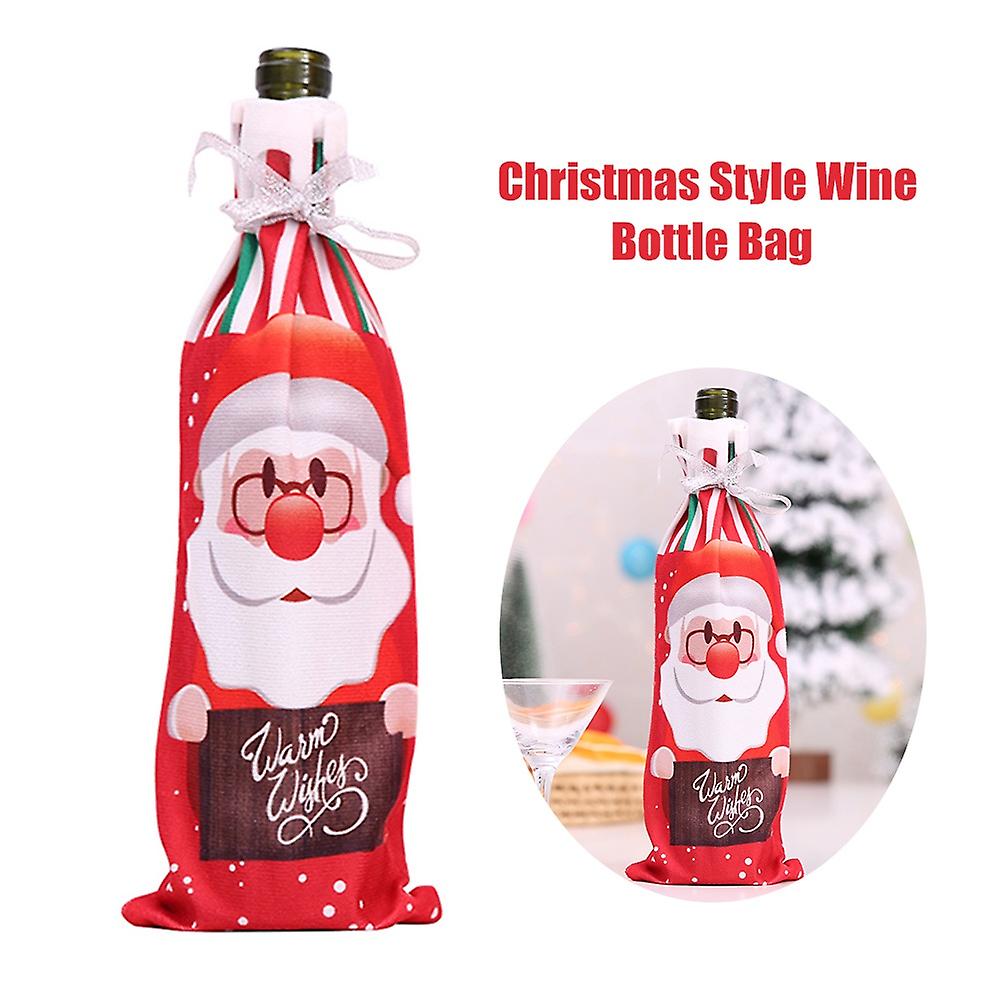 Christmas Style Wine Bottle Bag with Santa Claus/Snowman/Elk Printed Pattern Champagne Bottle Wine B