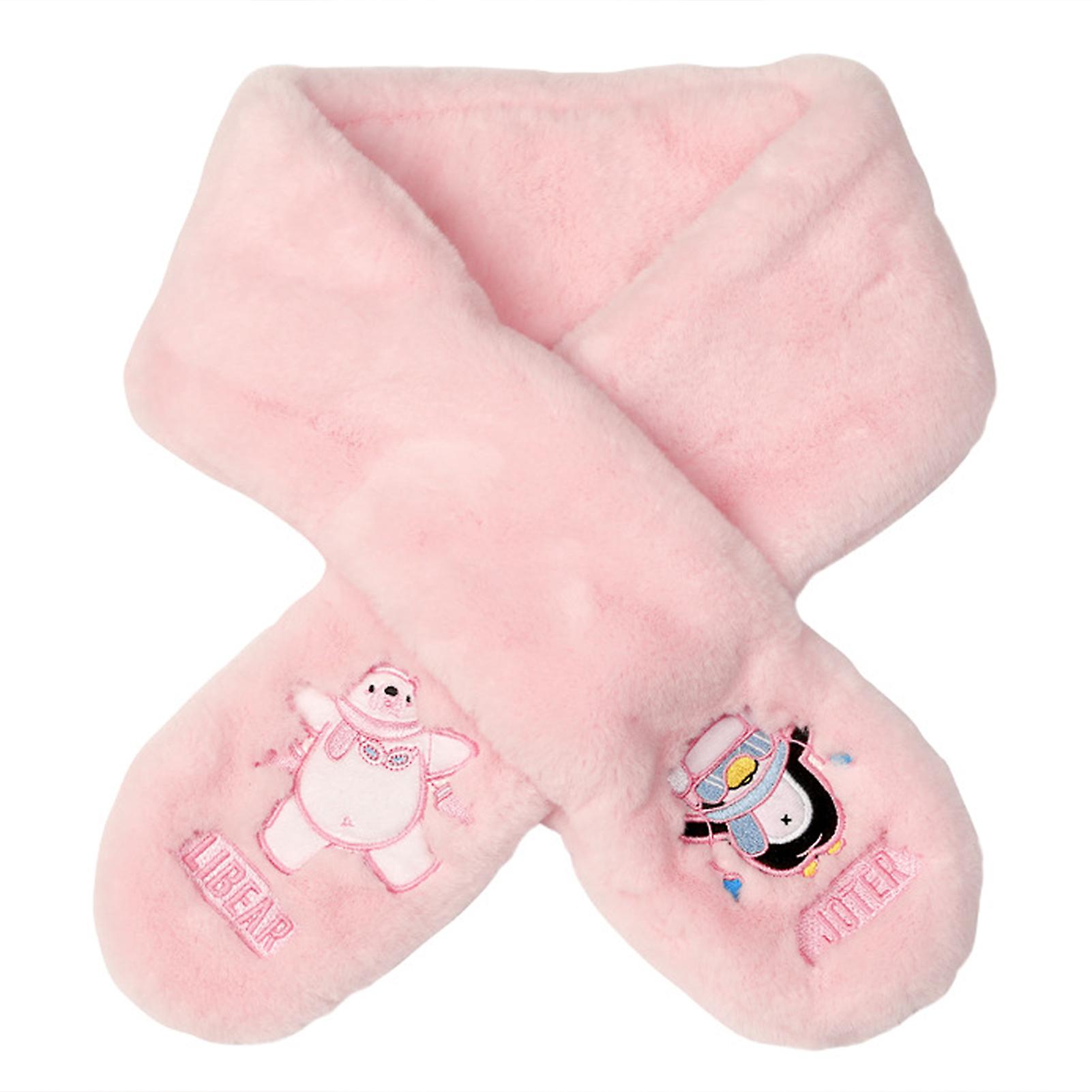 Pink Plush Heating Scarf with Adjustables Modes Washable Windproof Neck Scarves for Cycling Hiking