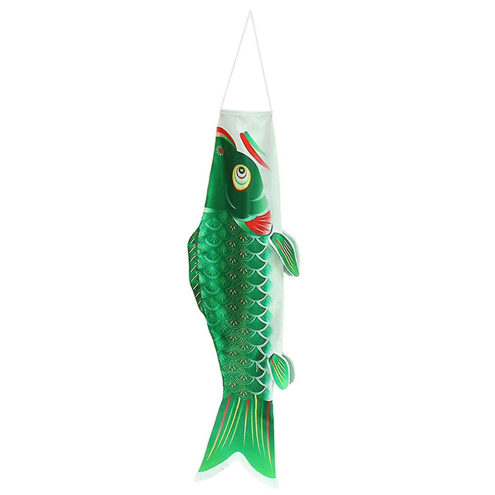 Japanese Carp Windsock In The Breeze Fade Resistant Fishy Koi Windsock Traditional Hanging Flag & Banner