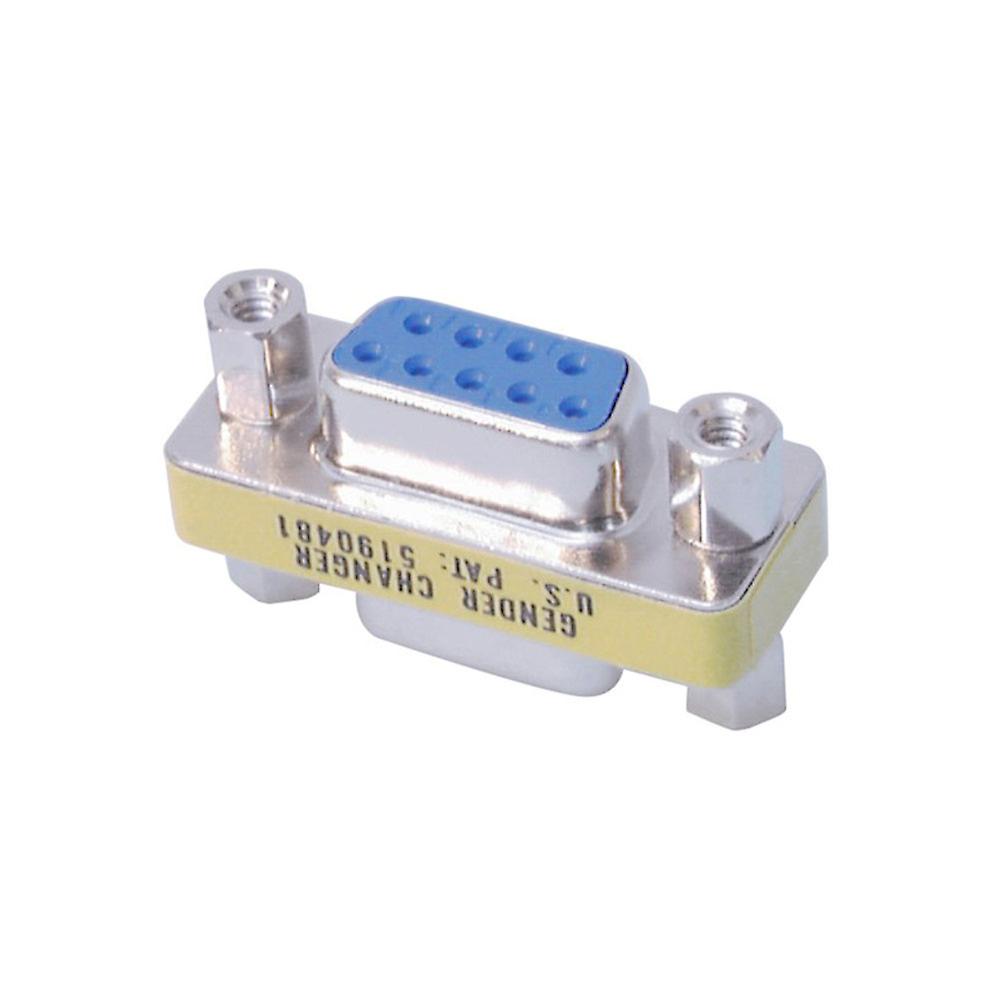 High Quality D9 Socket to D9 Socket Female Gender Computer Adaptor 9 Pin Blue