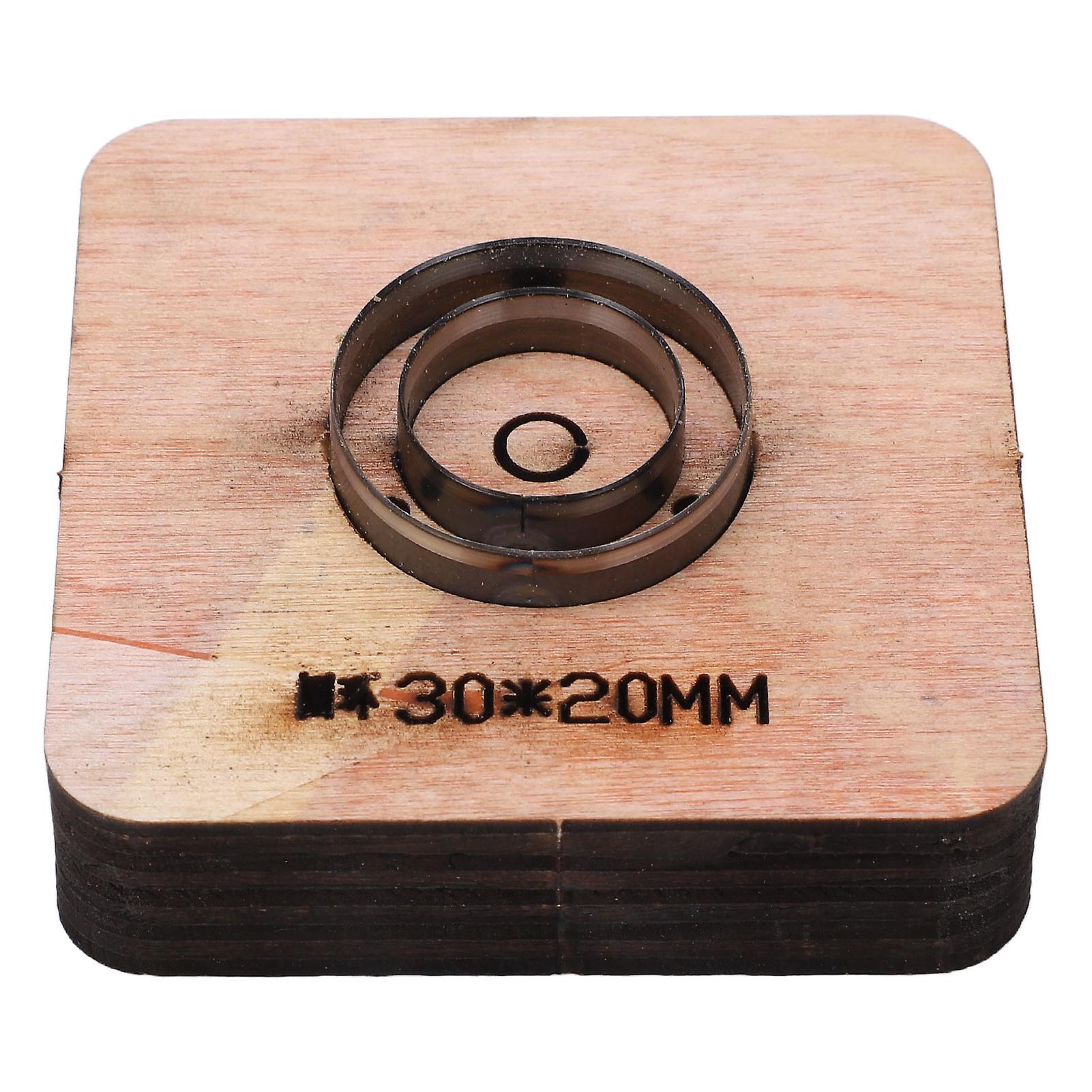 Circular Ring Cutting Die with Wooden Base Plane Engraving Cutter Mold for DIY Leather Crafts