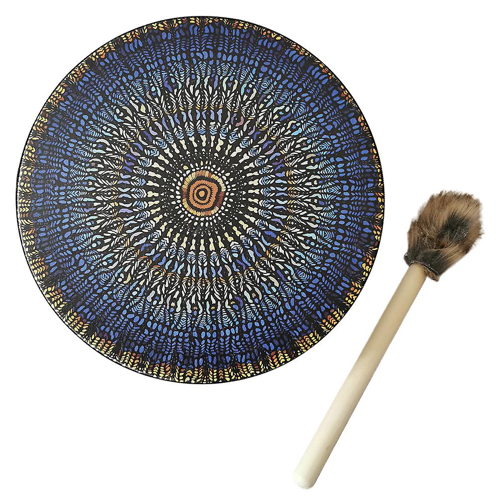 Shamanic Drum with Drumstick Vegetarian Shamanic Fire Drum Home Ornament Shamanic Drum Hand Drum for Kids Adults