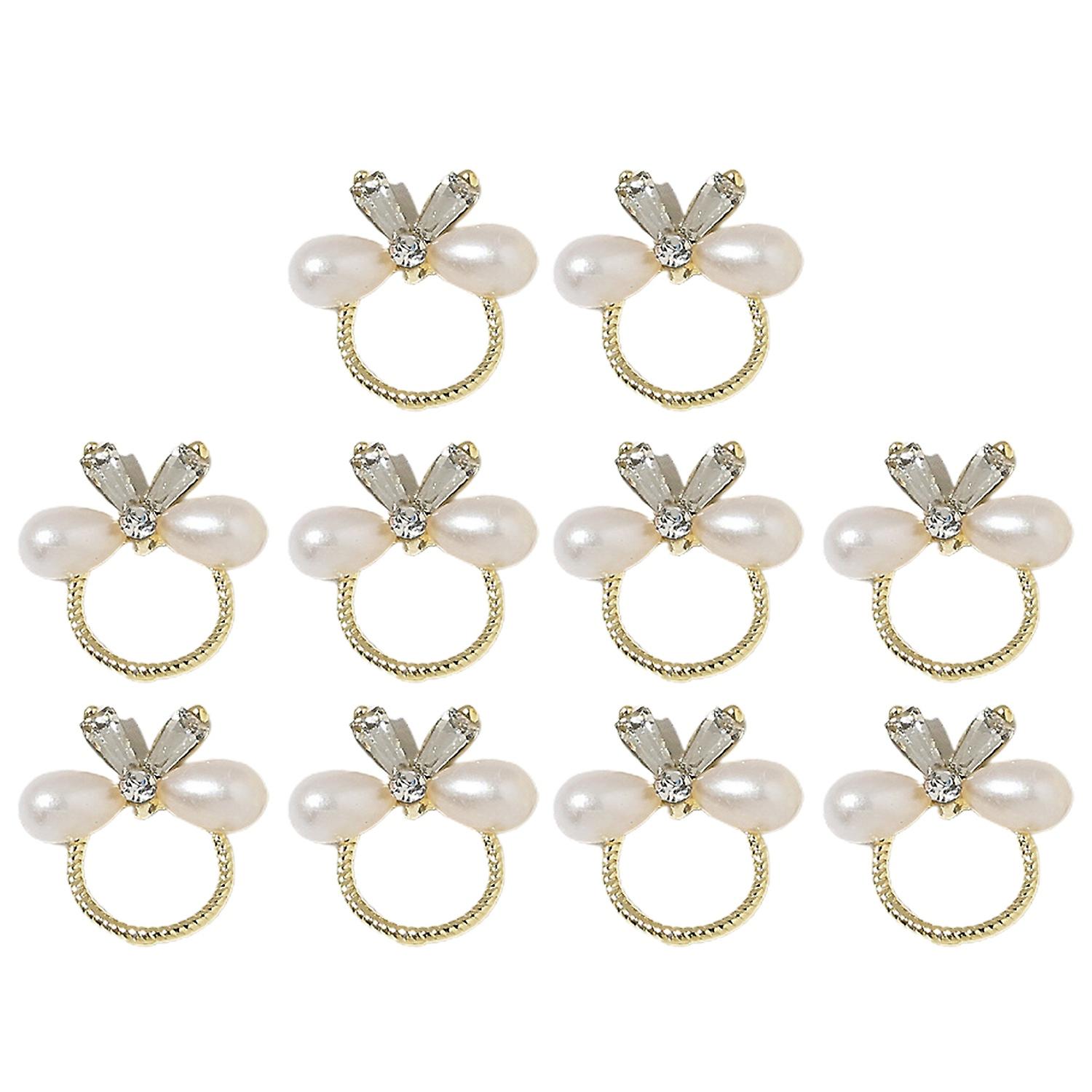 10Pcs Nagelornament Glänzende einfache Paste dreidimensionale DIY Funkelnde Planetenanhänger Karottenring