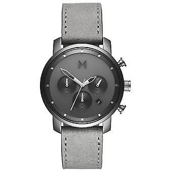 Chrono40 analoog quartzhorloge voor heren met koeienhuid MC02-BBLGR