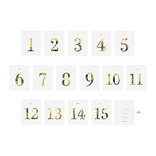 Wedding Table Number - White/Gold Bottle Stickers Labels Set of 15