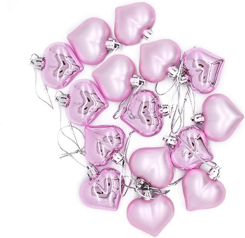 12 stk hjerteformede dekorasjoner til juletrefestdekor