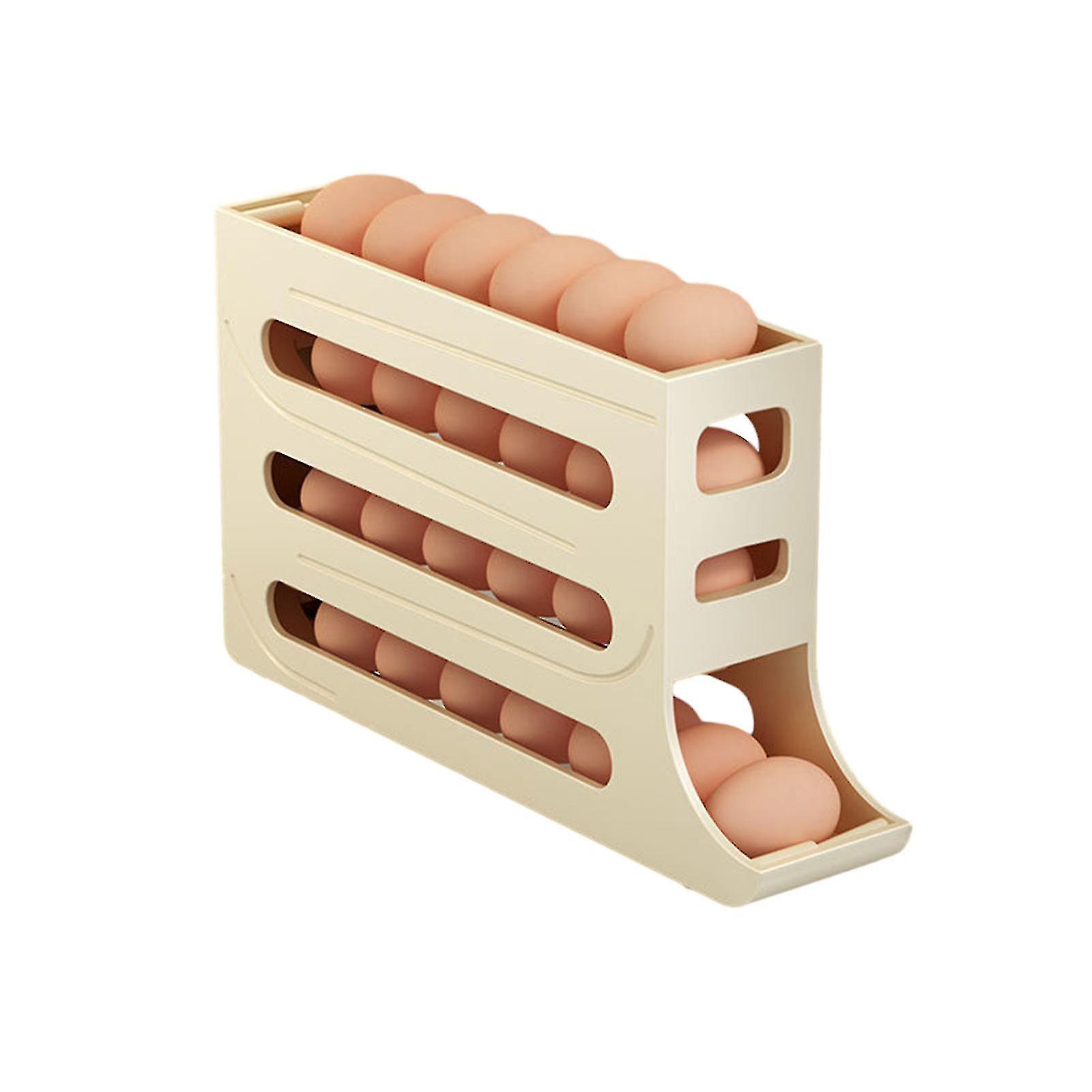 Egg Dispenser Removable Egg Storage Box 4 Tier Egg Holder Automatic Scrolling Egg Rack
